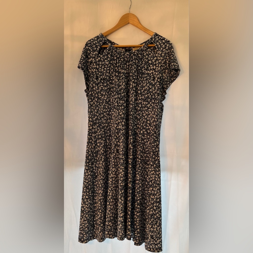 Floral Black and White Dress